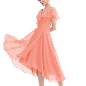 Bridesmaid coral dress